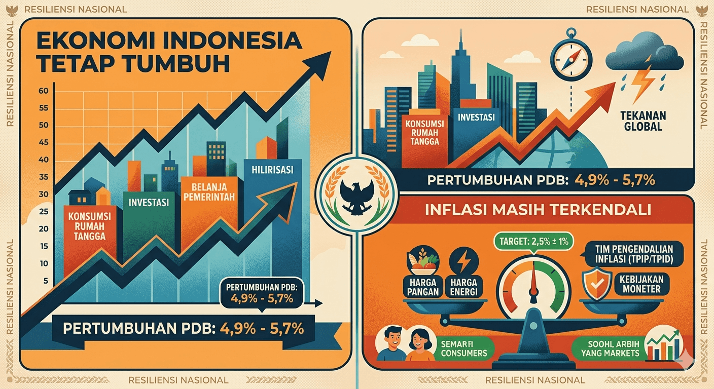 Ekonomi Indonesia Tetap Tumbuh di Tengah Tekanan Global, Inflasi Masih Terkendali